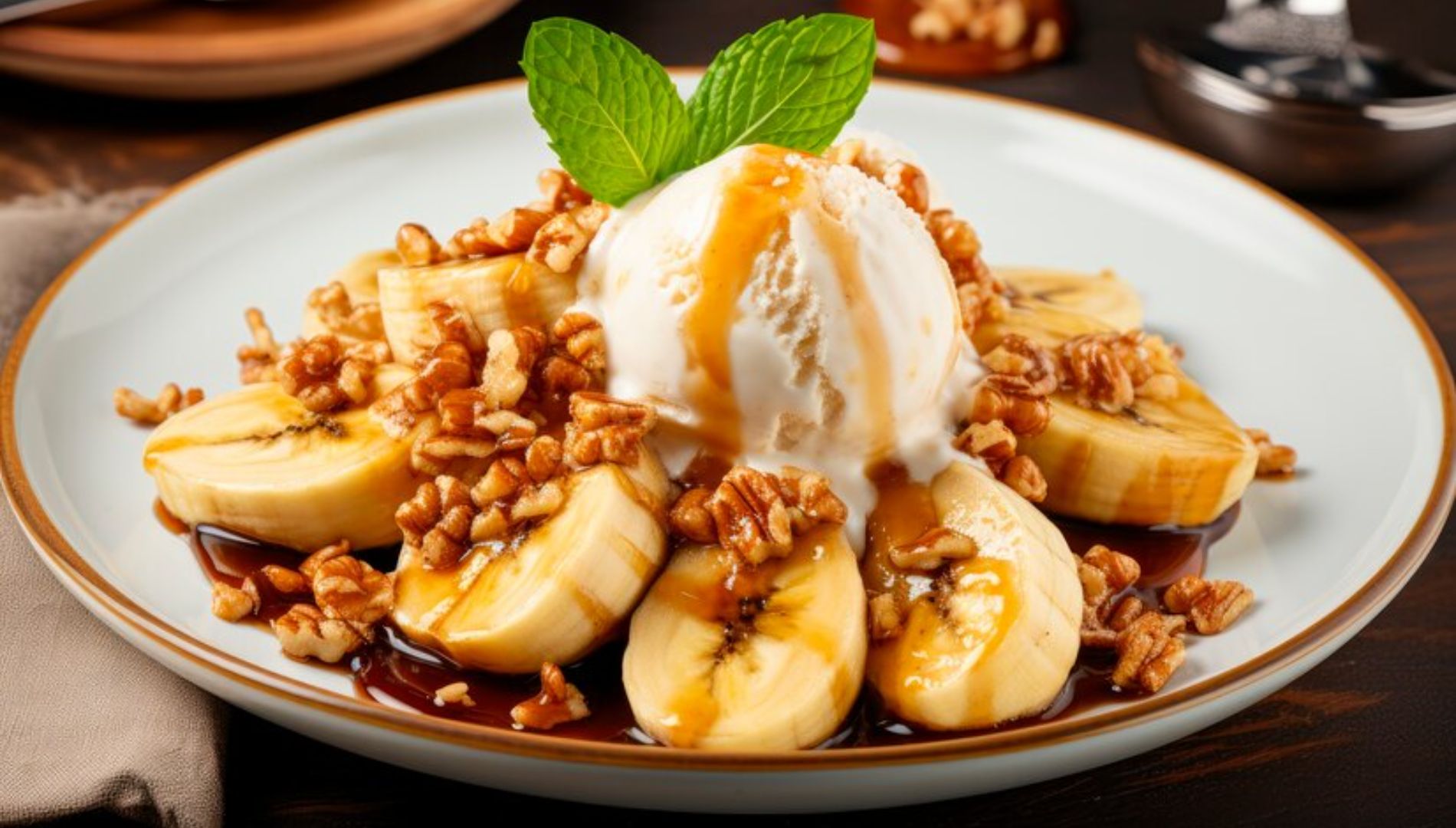 Bananas flambéed with rum