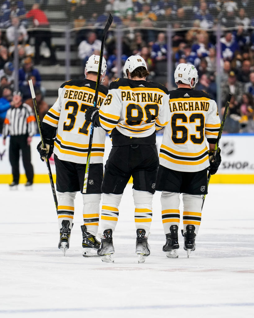 Being paired with Pastrnak and Bergeron