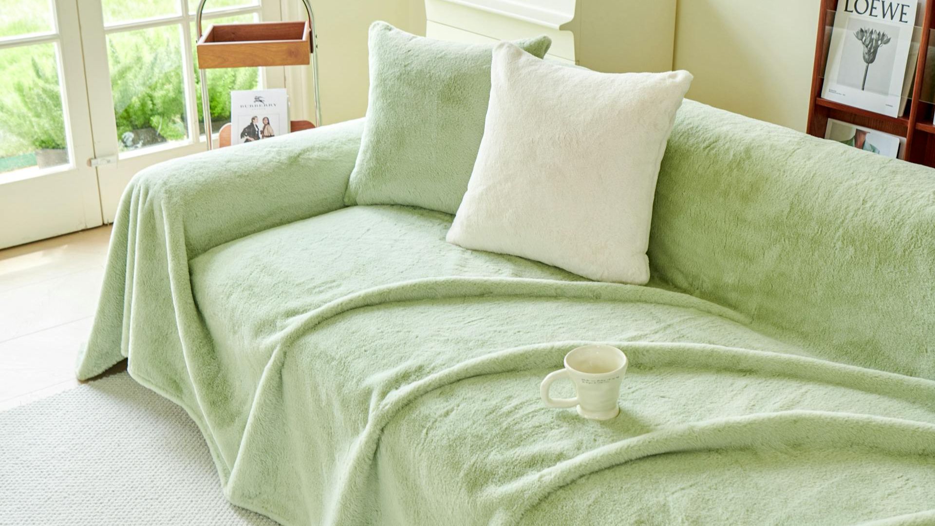 Velvet Throw Blanket With Tassels