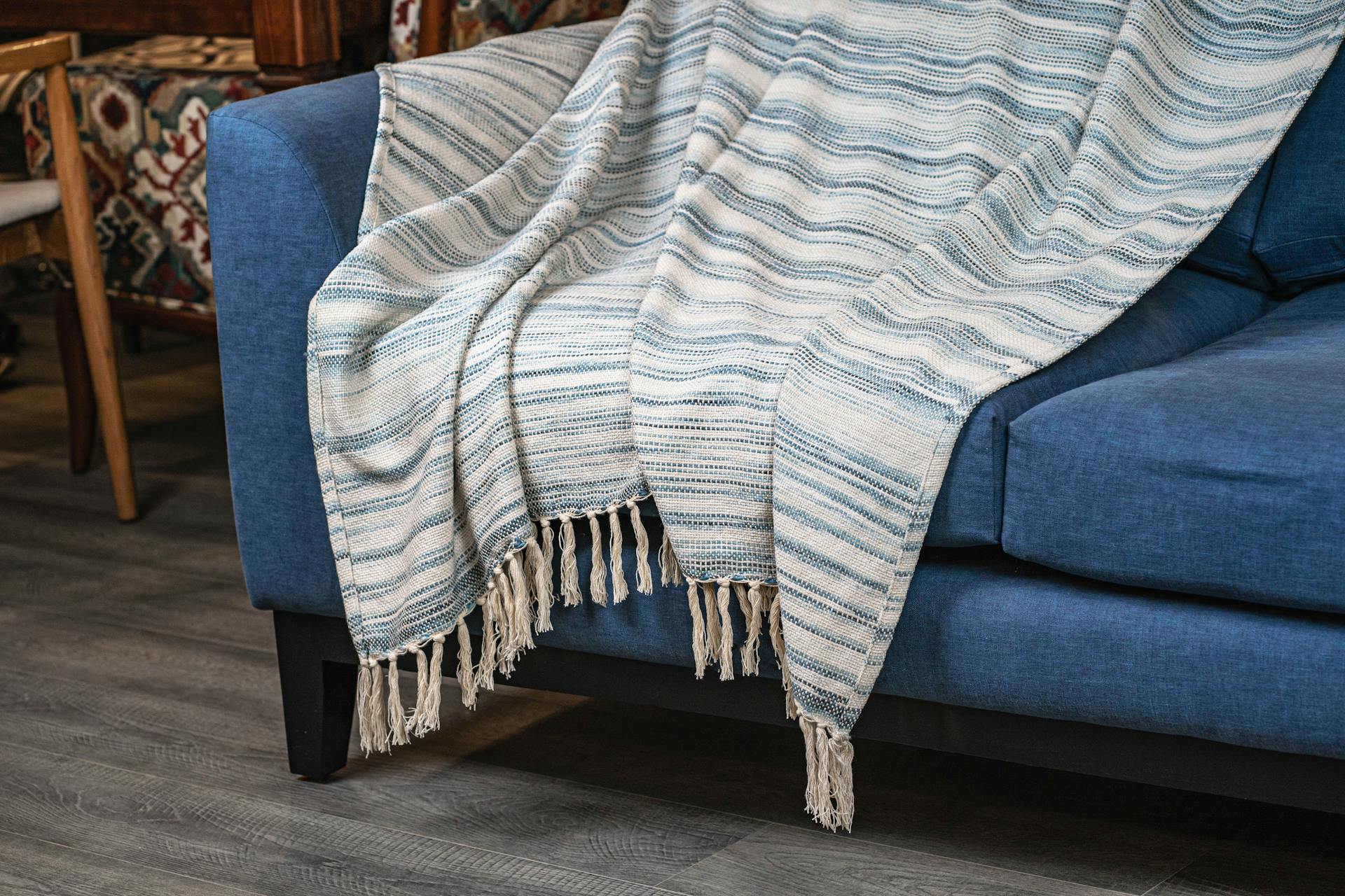 Macramé Fringe Cushion With Woven Detail
