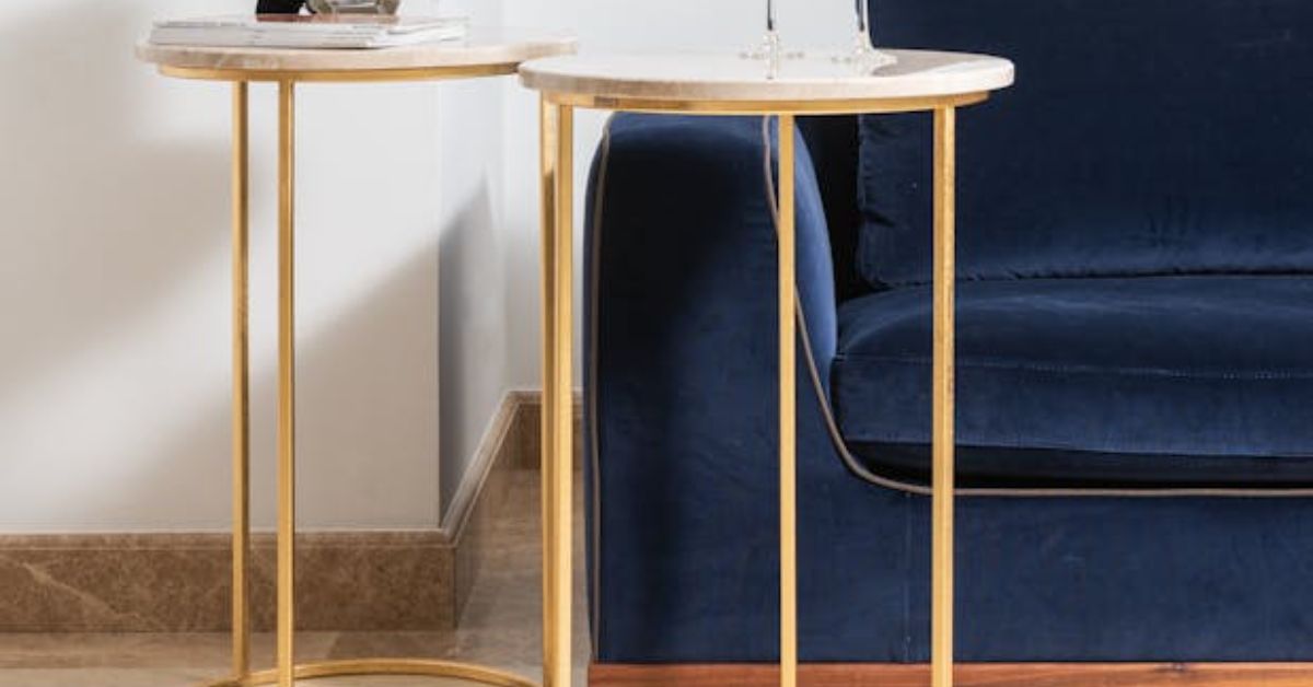 Compact Marble Accent Table