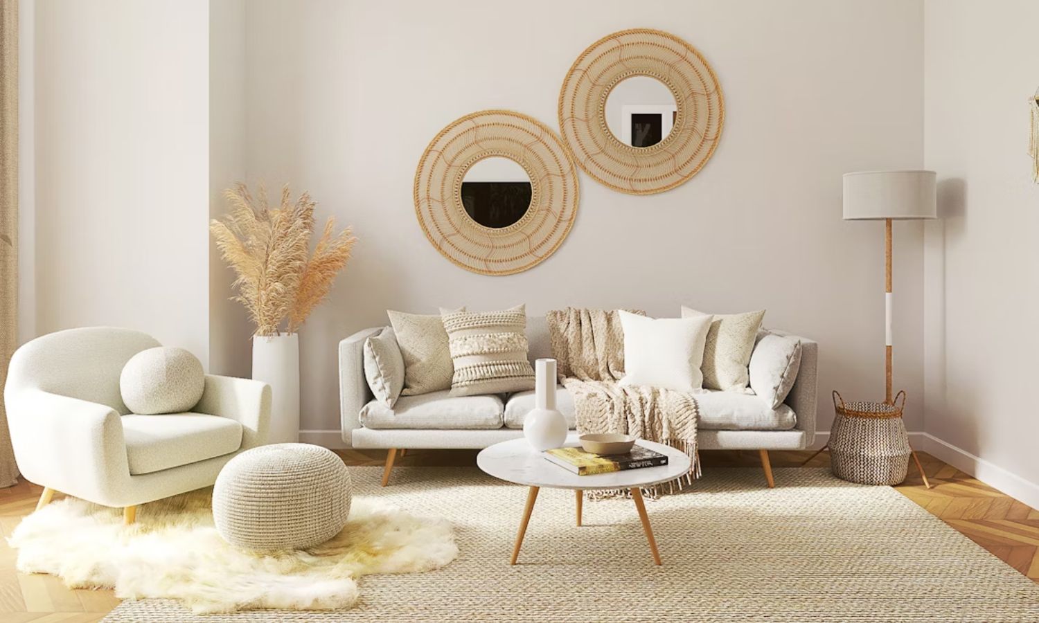 Add Visual Weight Beneath Floating Furniture