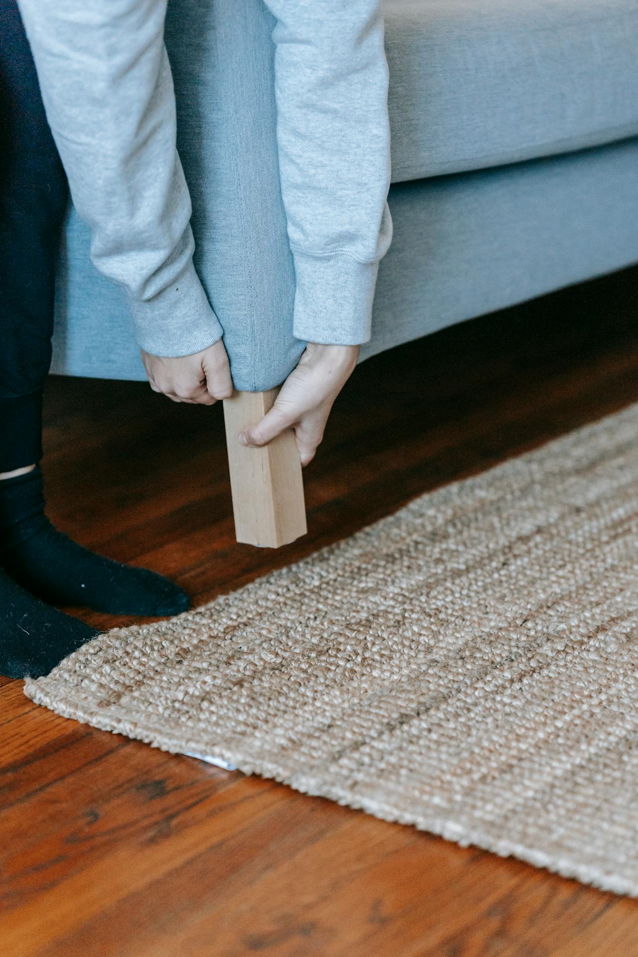 Arrange a handwoven jute rug