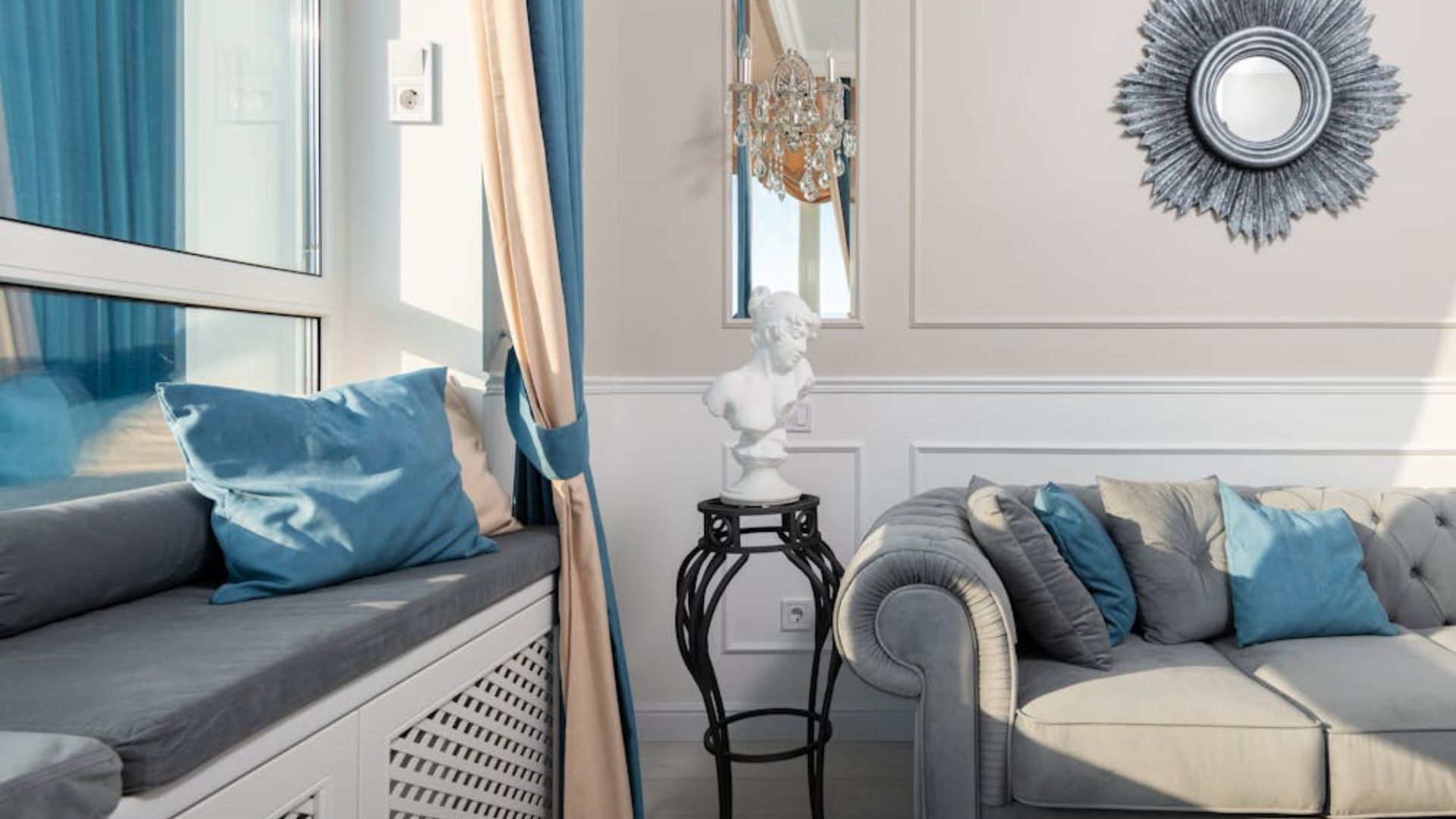 Dusty Blue And Light Gray
