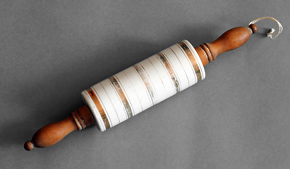 Marble Rolling Pin With Wooden Cradle