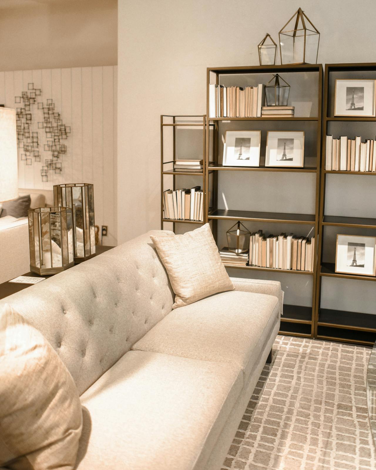 Line Bookshelf Backs With Mirrors