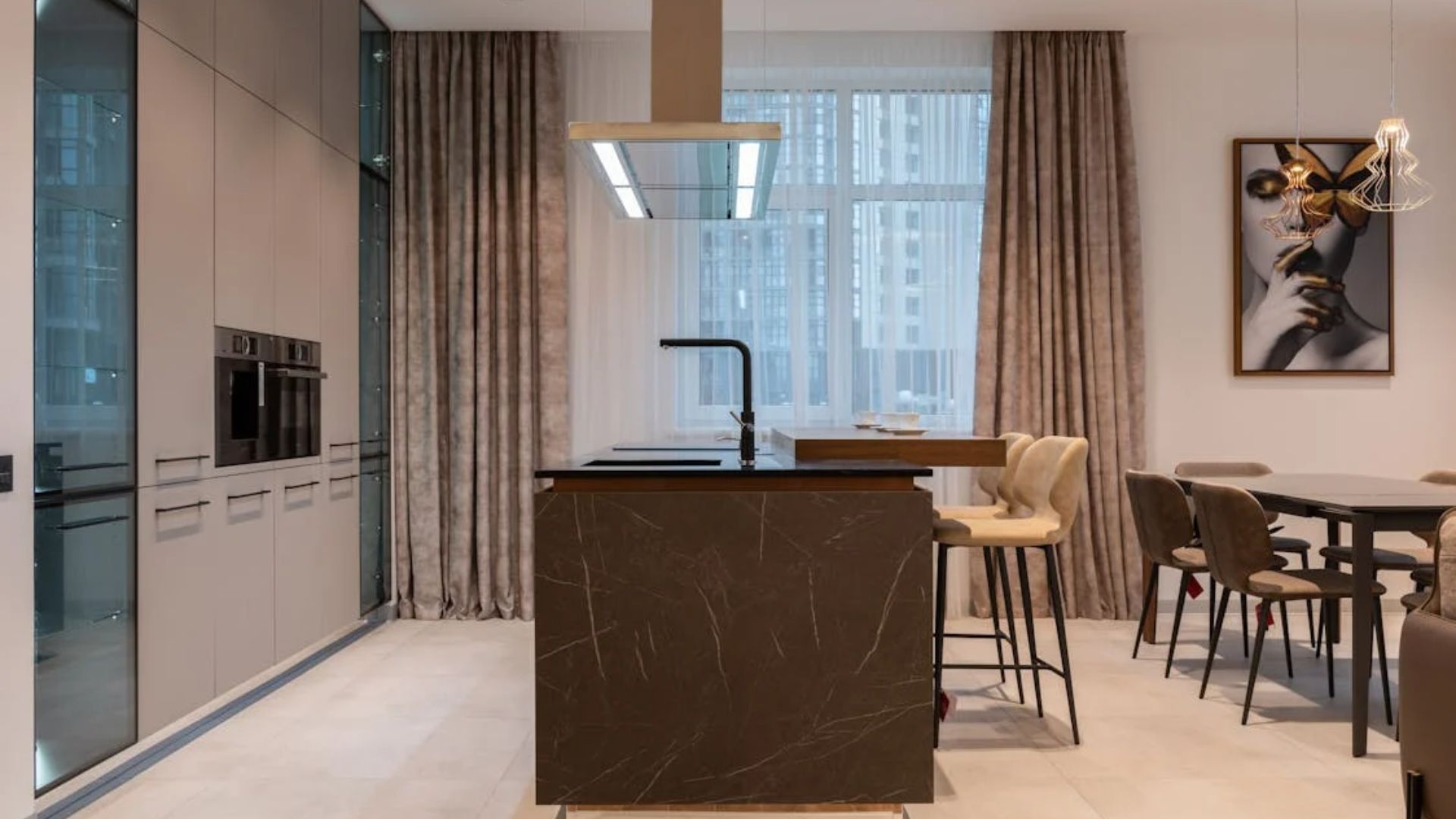 Use Patterned Curtains To Break Monotony