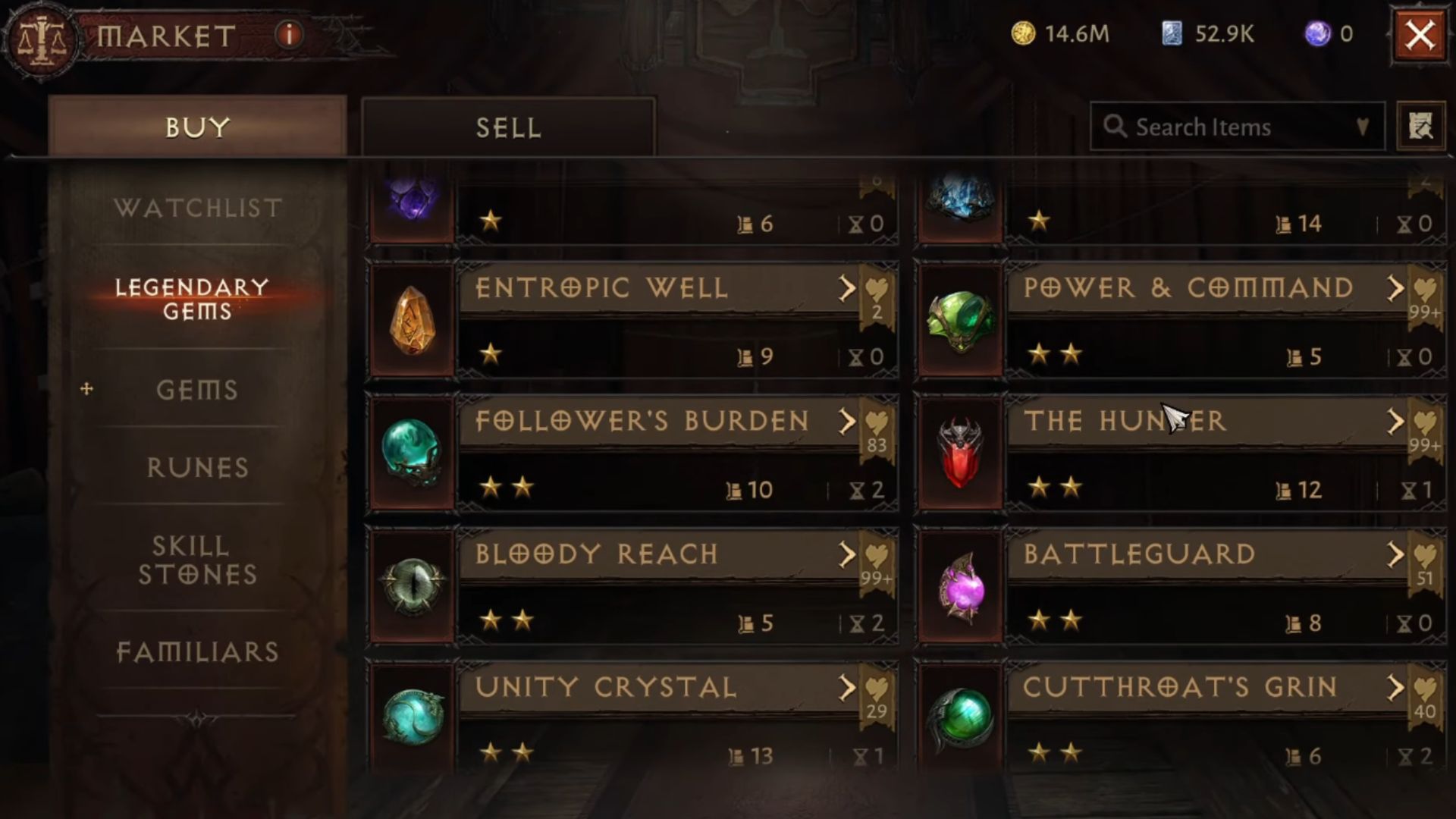 19. La gemme légendaire de Diablo Immortal Paywall