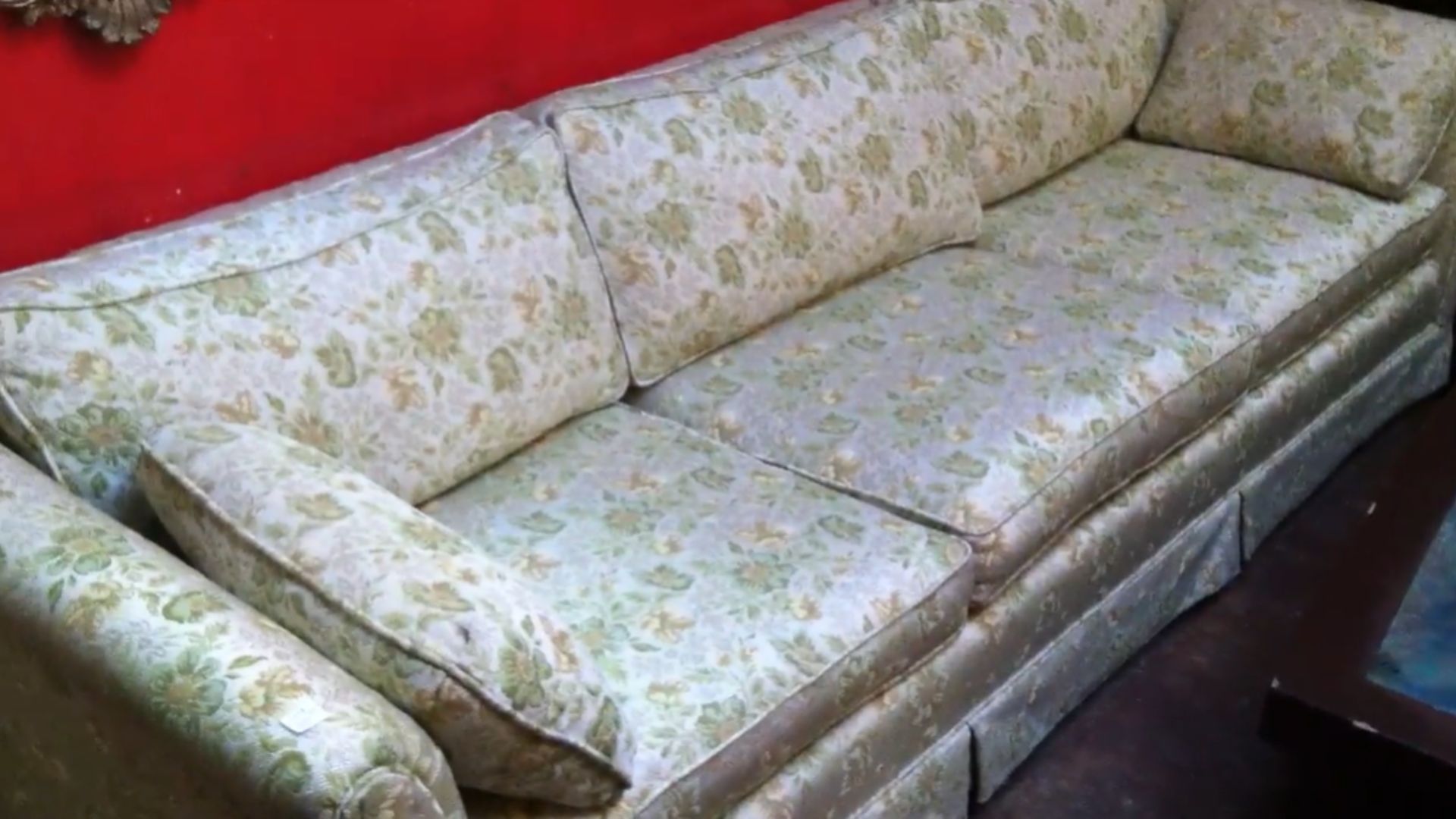 Skirted Floral Sofa