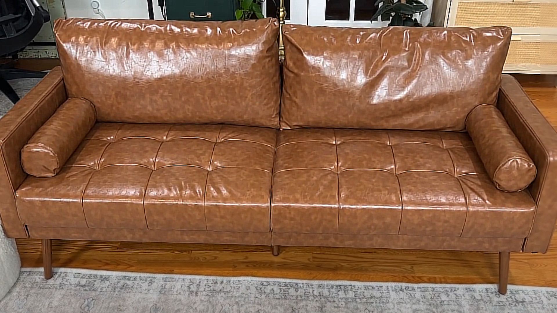 Faux Tuscan Leather Couch