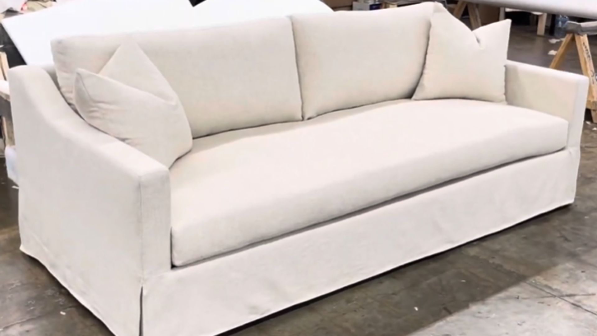 Rolled Arm Loveseat With Attached Skirt