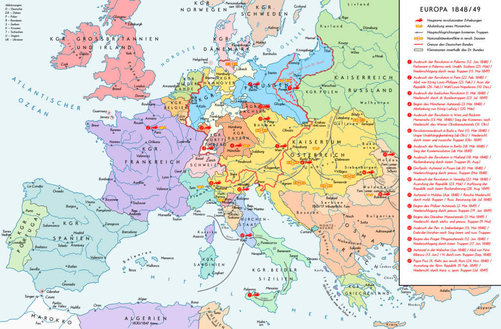 <strong> Les Révolutions de 1848 (Le Printemps des peuples)</strong>
