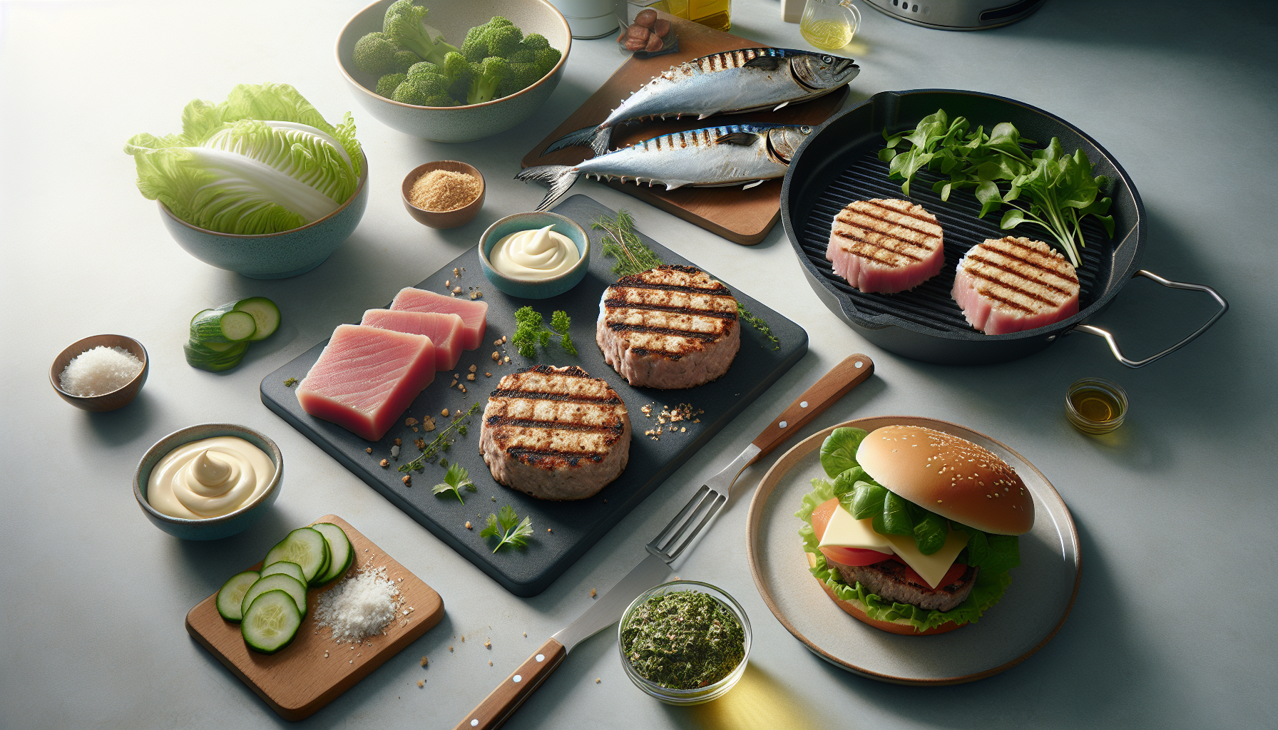 Burgers de thon grillé