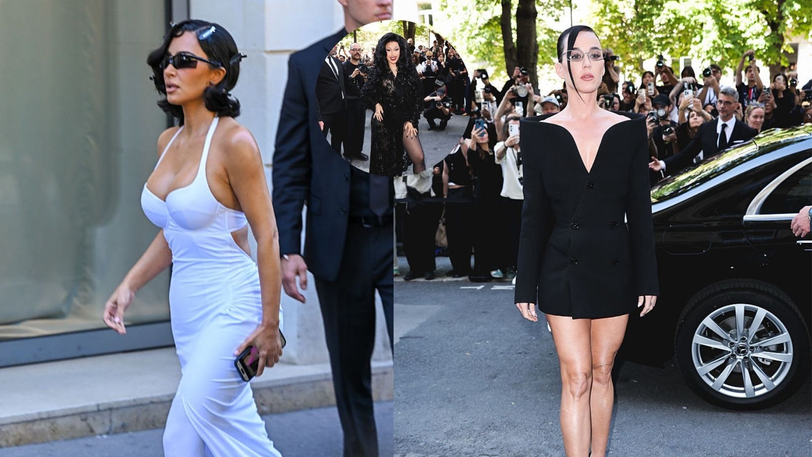 Kim Kardashian, Cardi B and Katy Perry at Paris Fashion Week