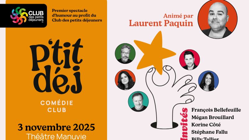 Le P’tit Déj Comédie Club débarque à Brossard