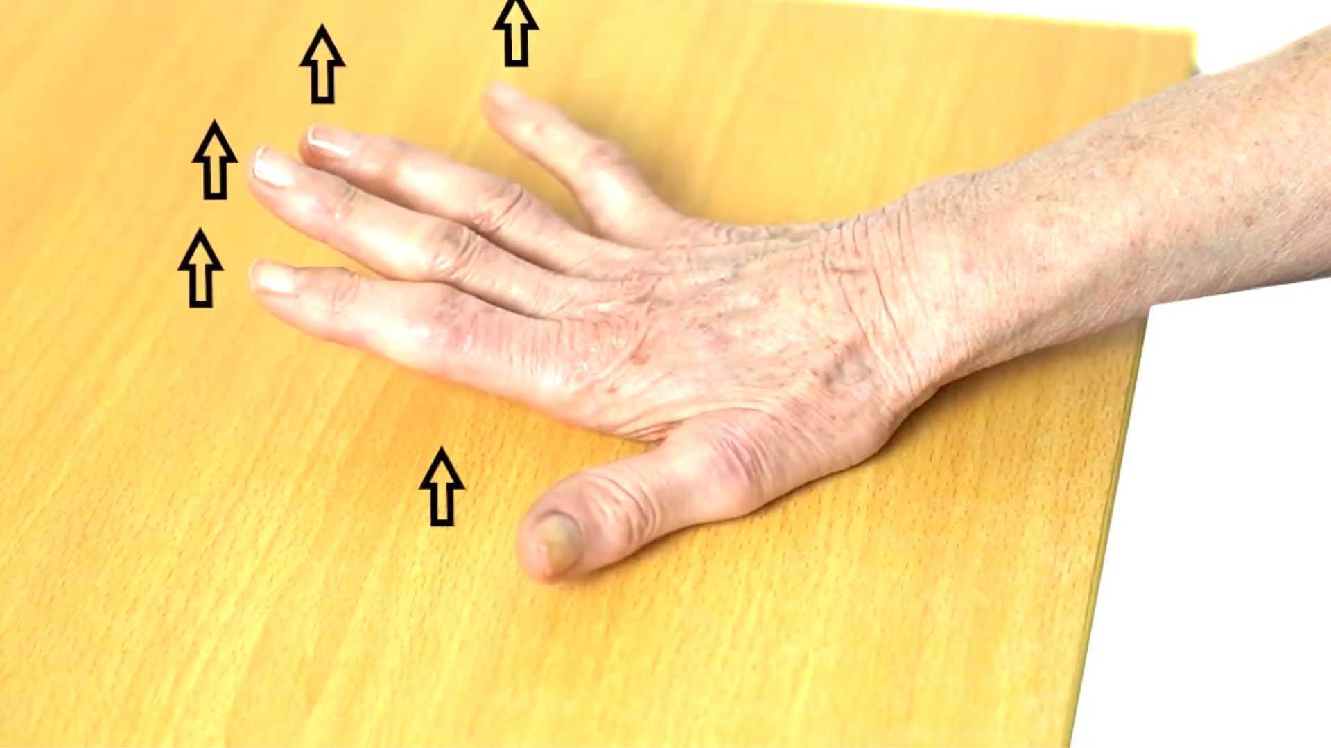 13. Étirement des doigts sur table