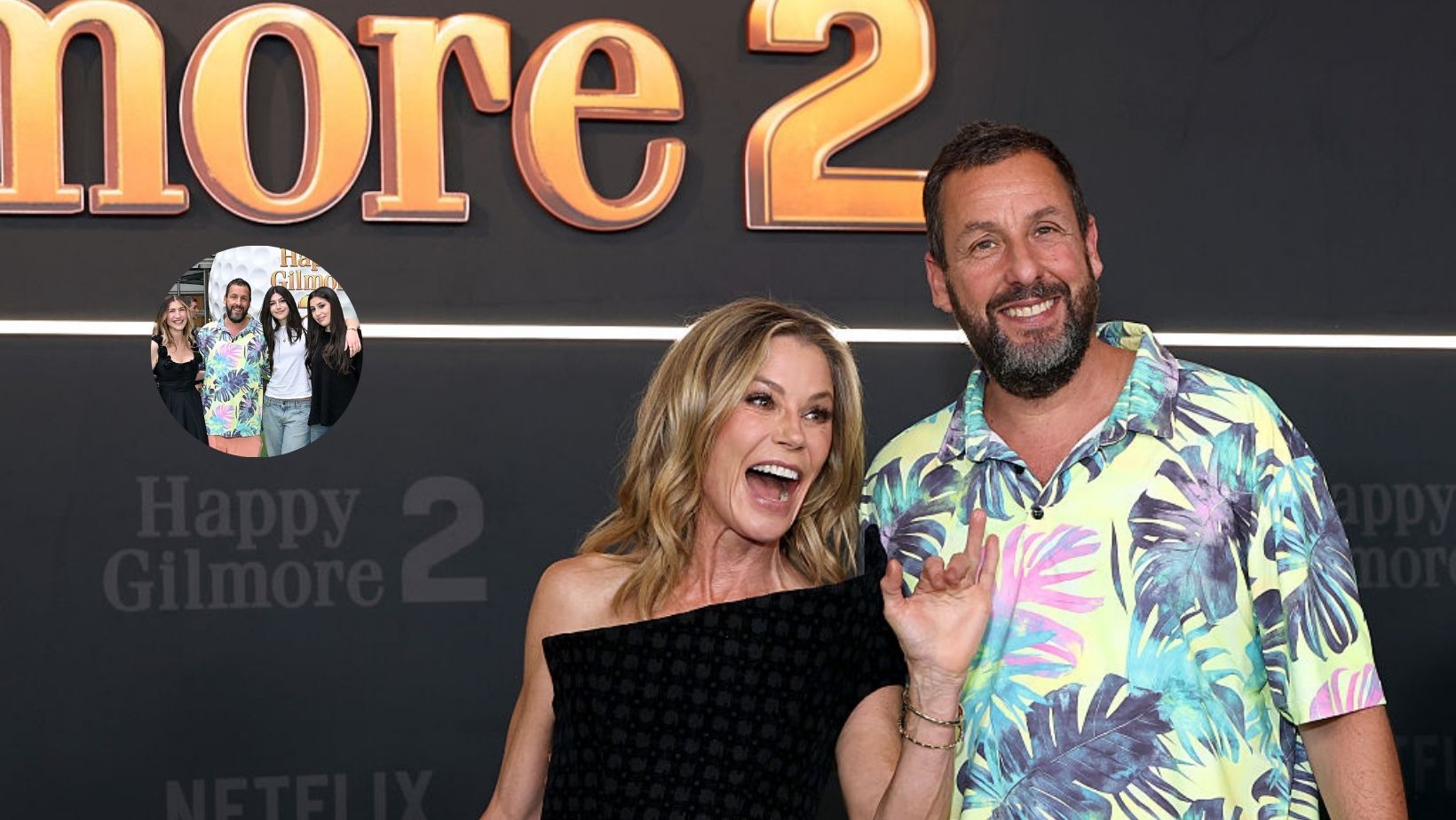 Adam Sandler and the stars on the Happy Gilmore 2 green carpet