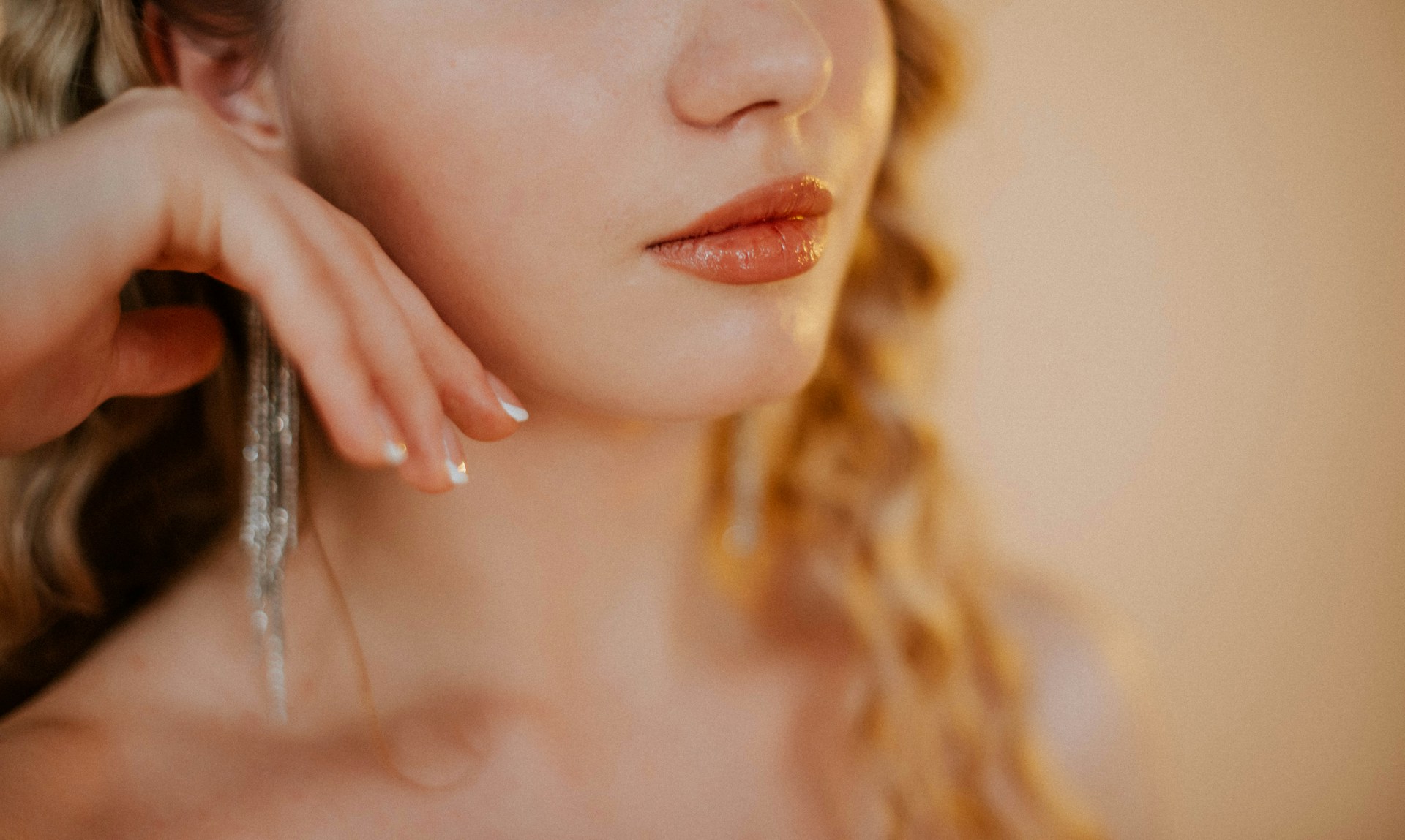 11. Sleek Threader Earrings With Small Crystal Drops