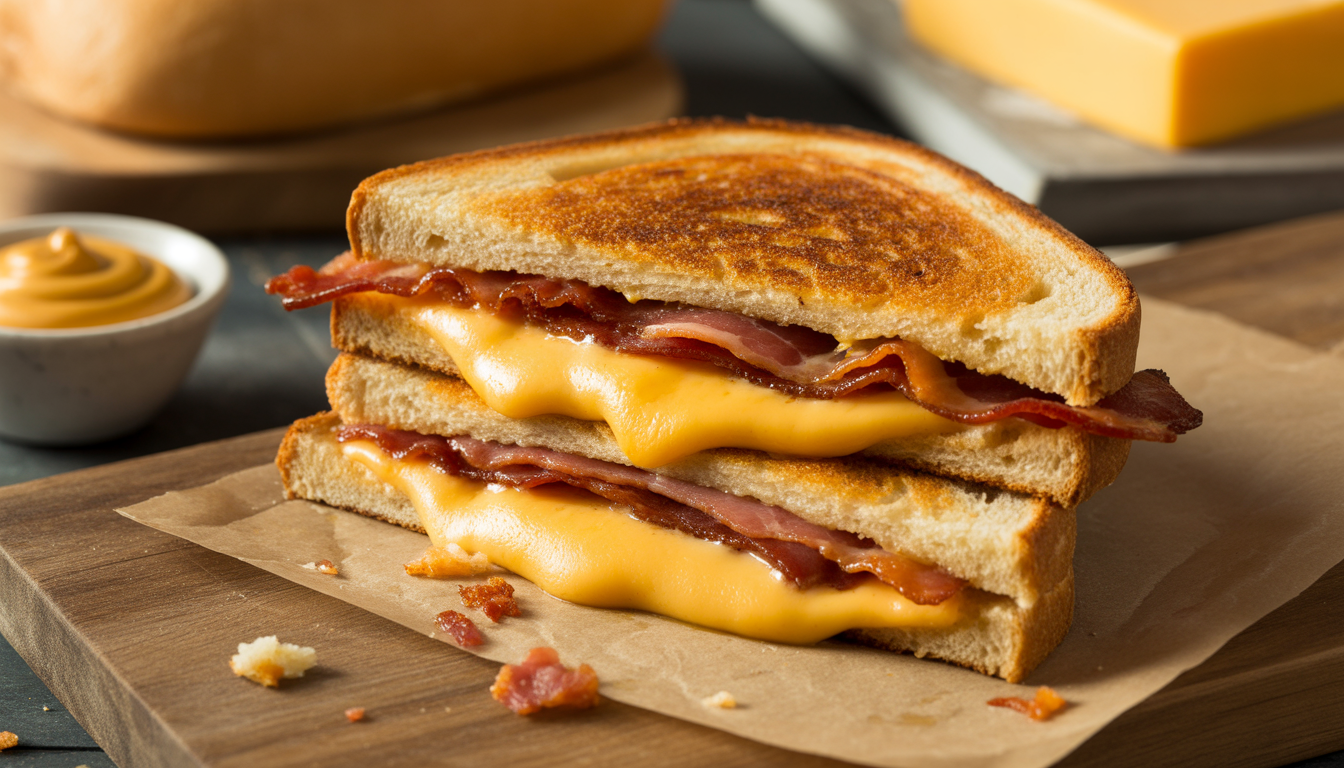 1. Grilled cheese revisité au bacon