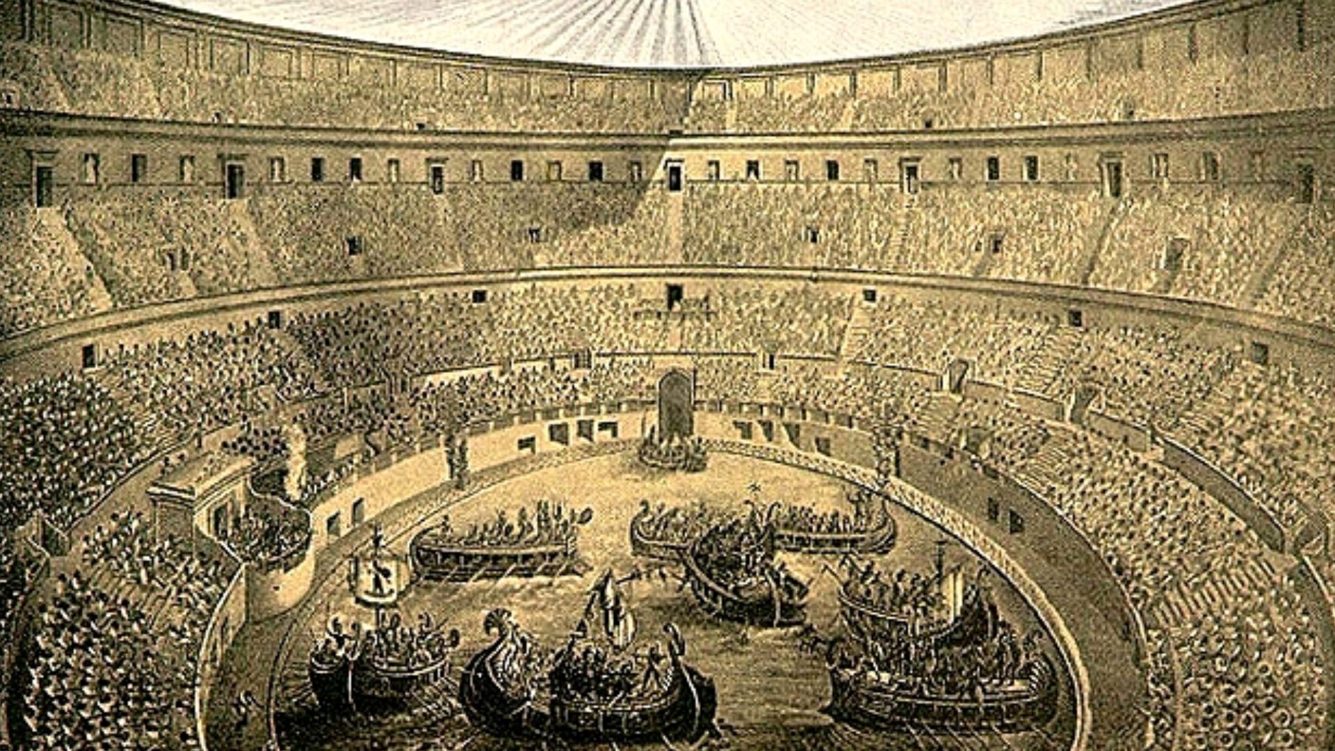 13. Des batailles navales ont été mises en scène à l'intérieur de l'arène