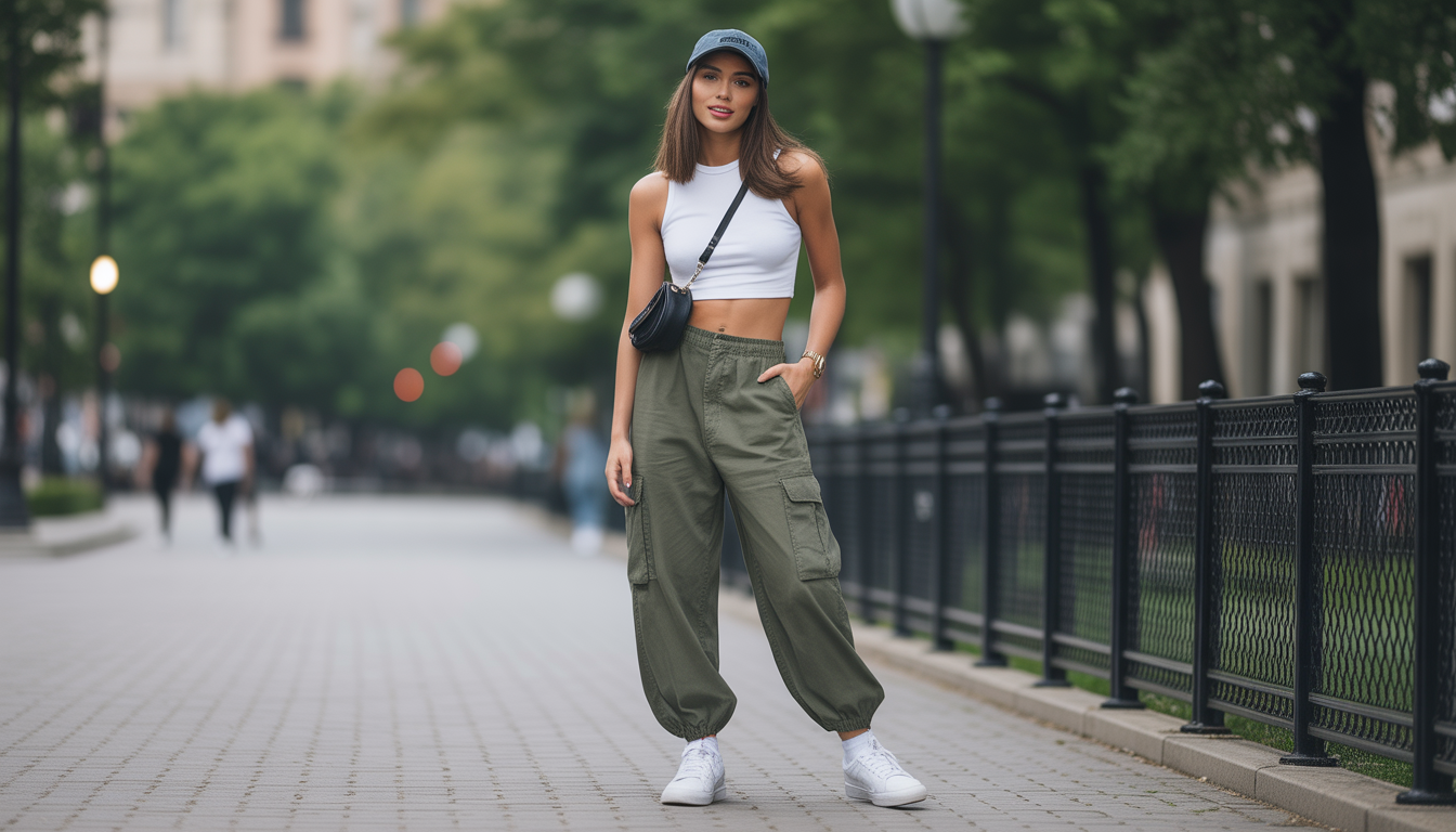 12. Le pantalon cargo et crop top