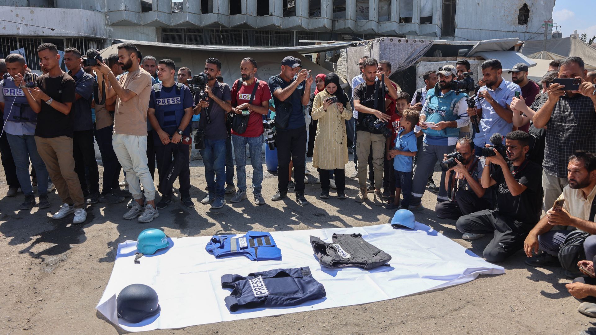 Des journalistes palestiniens