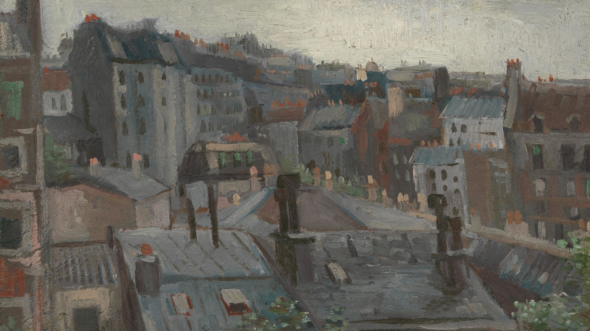 2. Vue des toits et de l'arrière des maisons (1886)