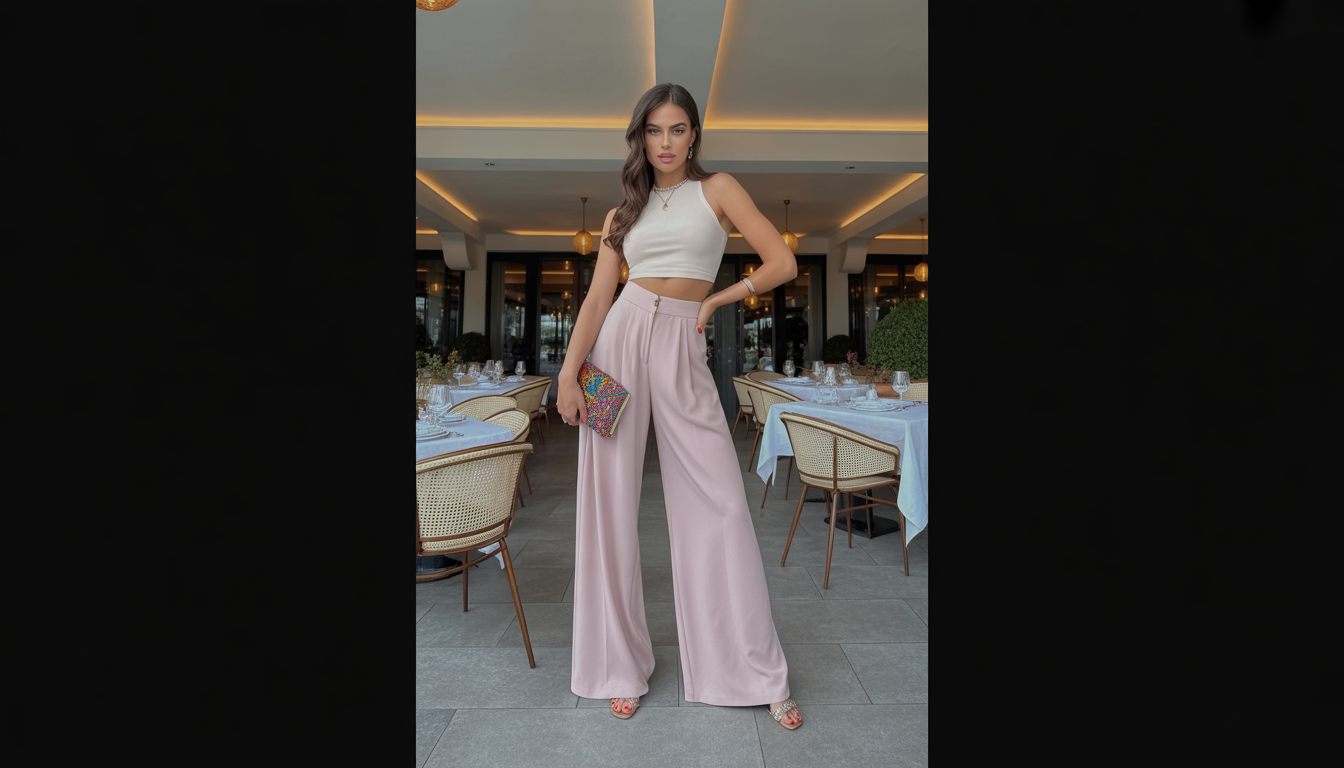 7. Le pantalon palazzo et top ajusté