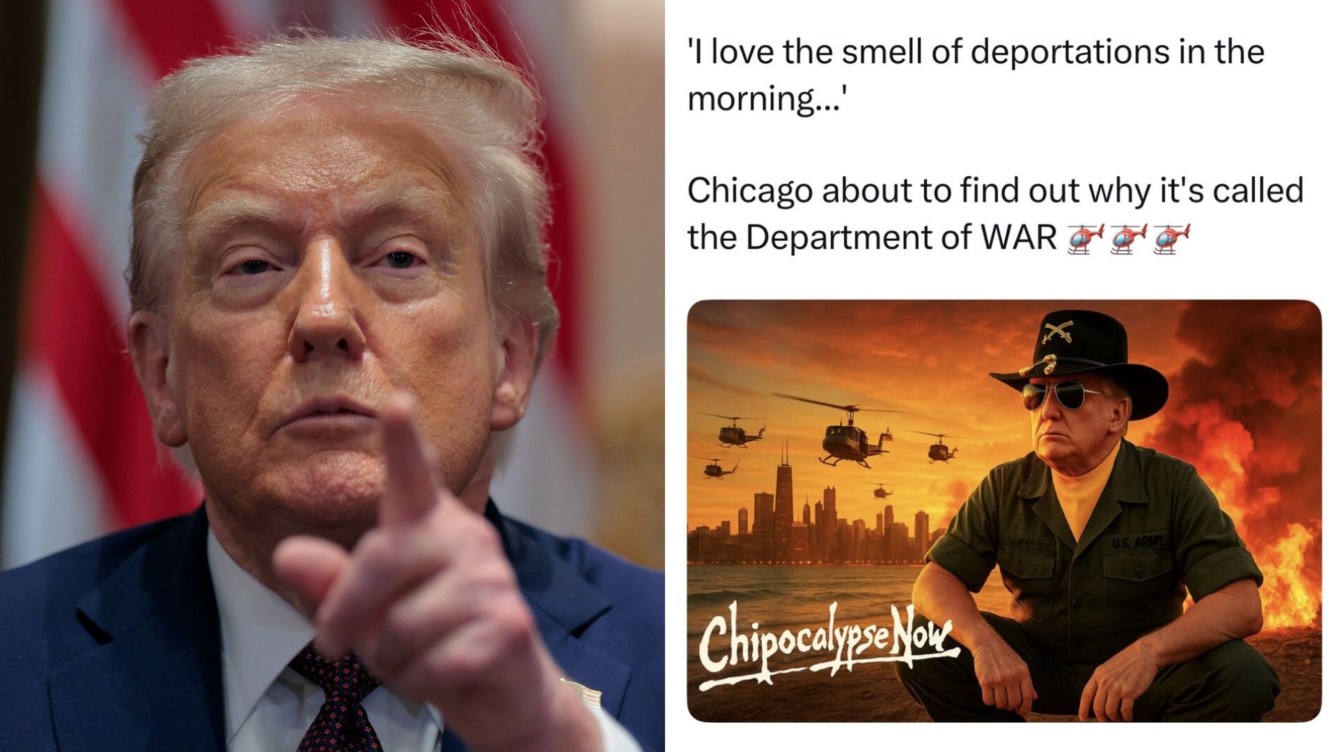 «Chipocalypse»: Trump nargue Chicago avec une photo IA