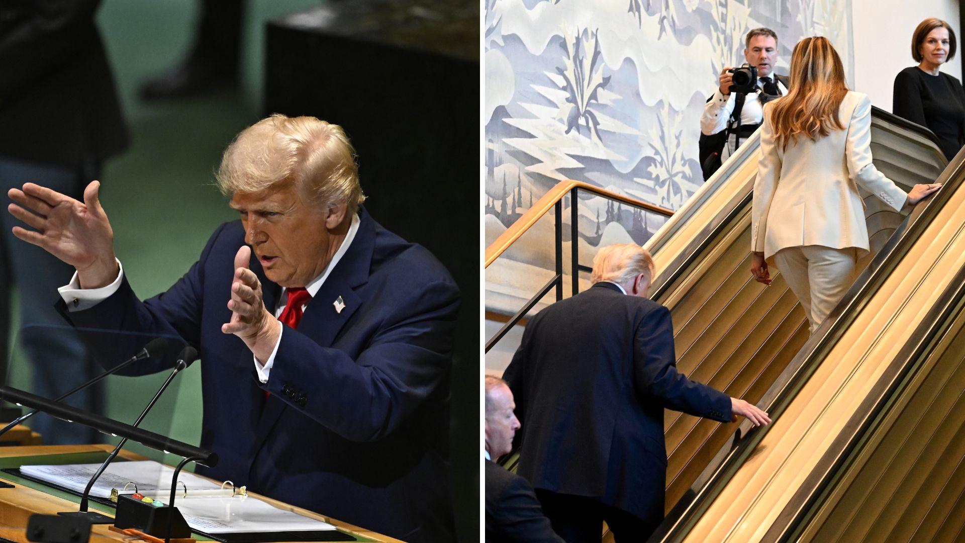 Trump fulmine contre les escaliers, les éoliennes et les vaches à l’ONU