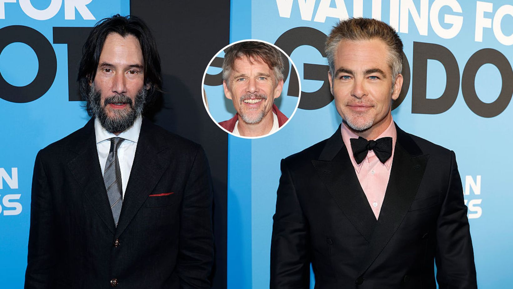 Keanu Reeves, Ethan Hawke et Chris Pine à l’ouverture de Waiting for Godot