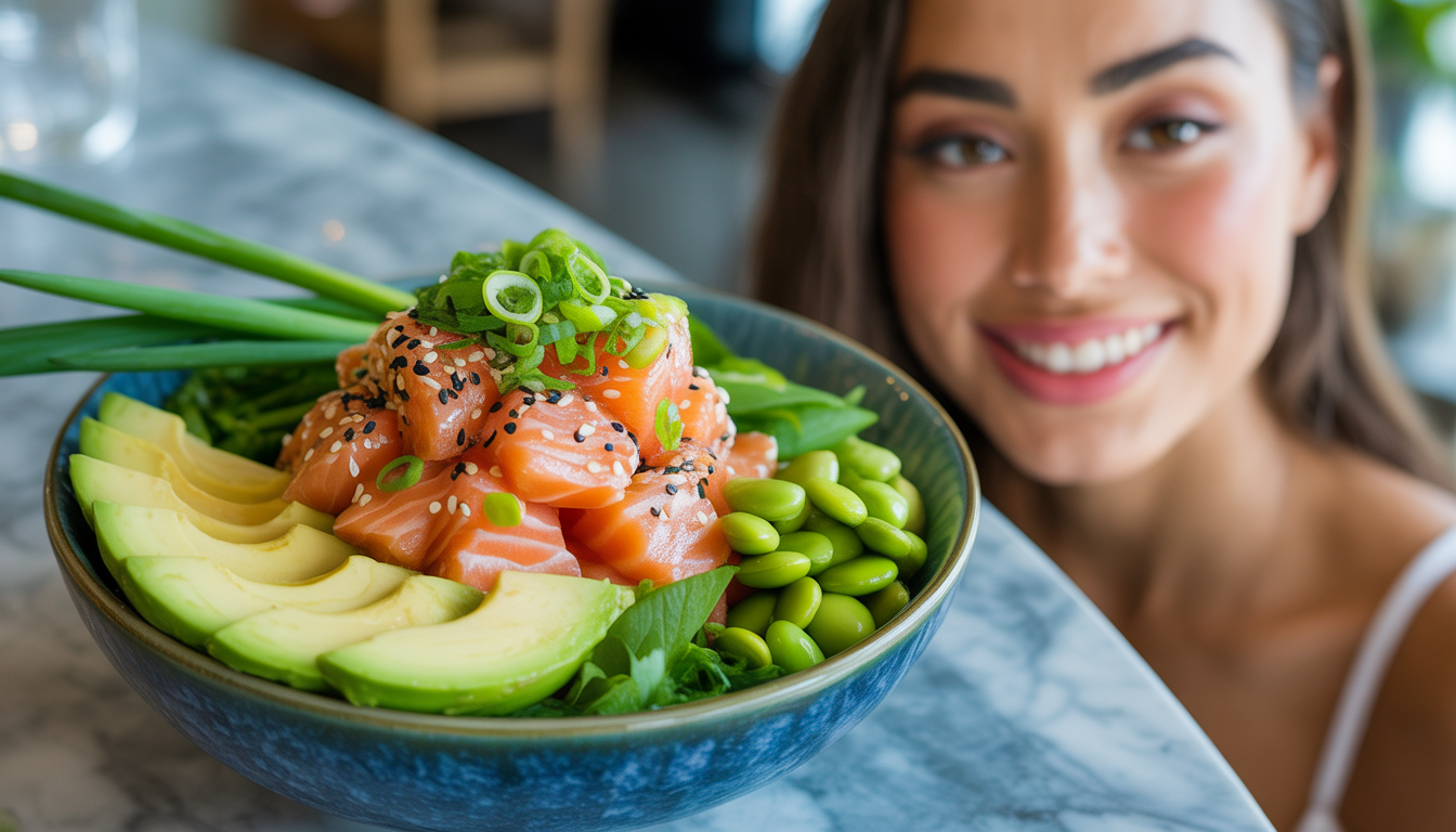 1. Look glowy & poke bowl saumon