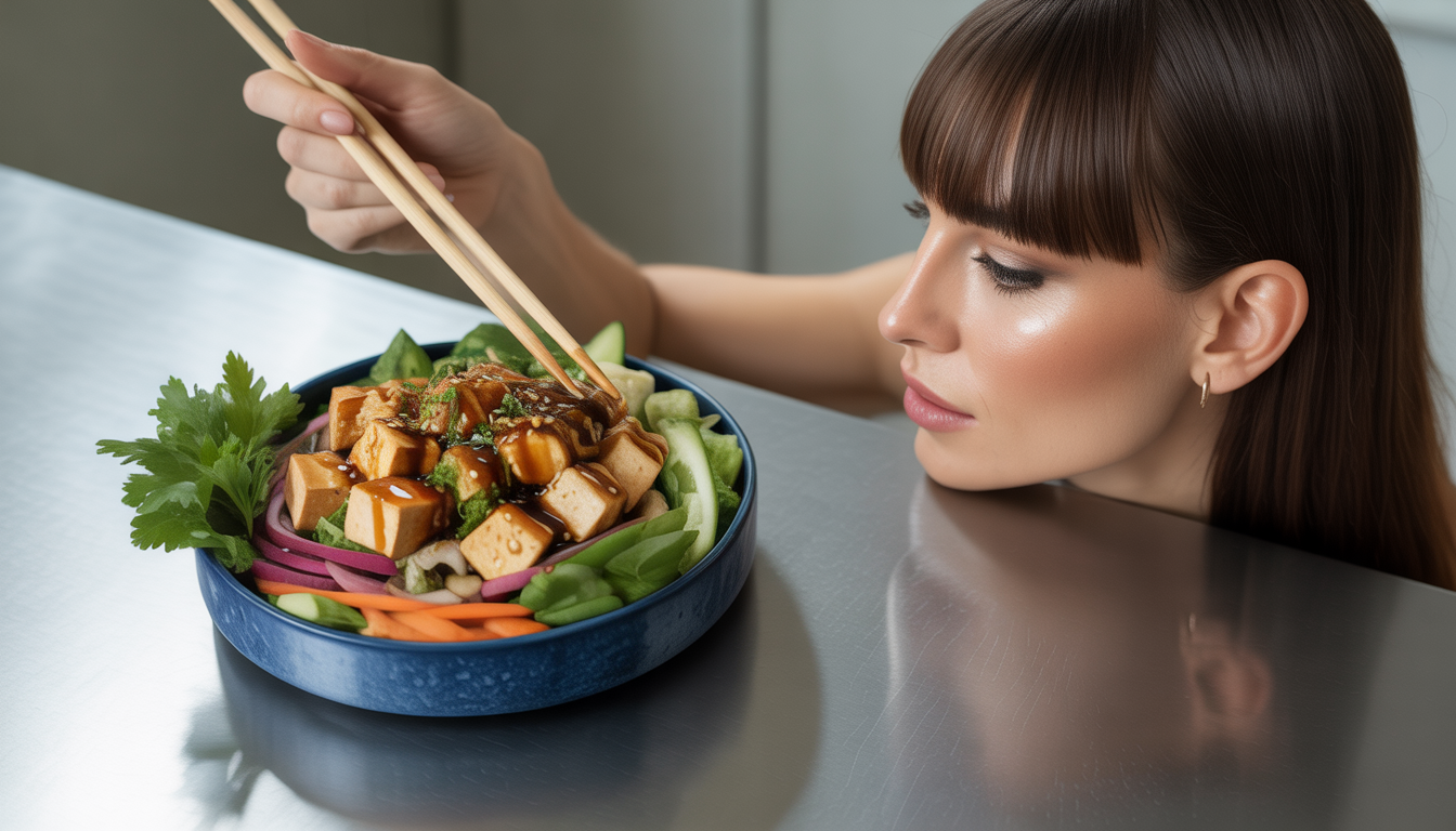 10. Cheveux sleek & poke bowl tofu