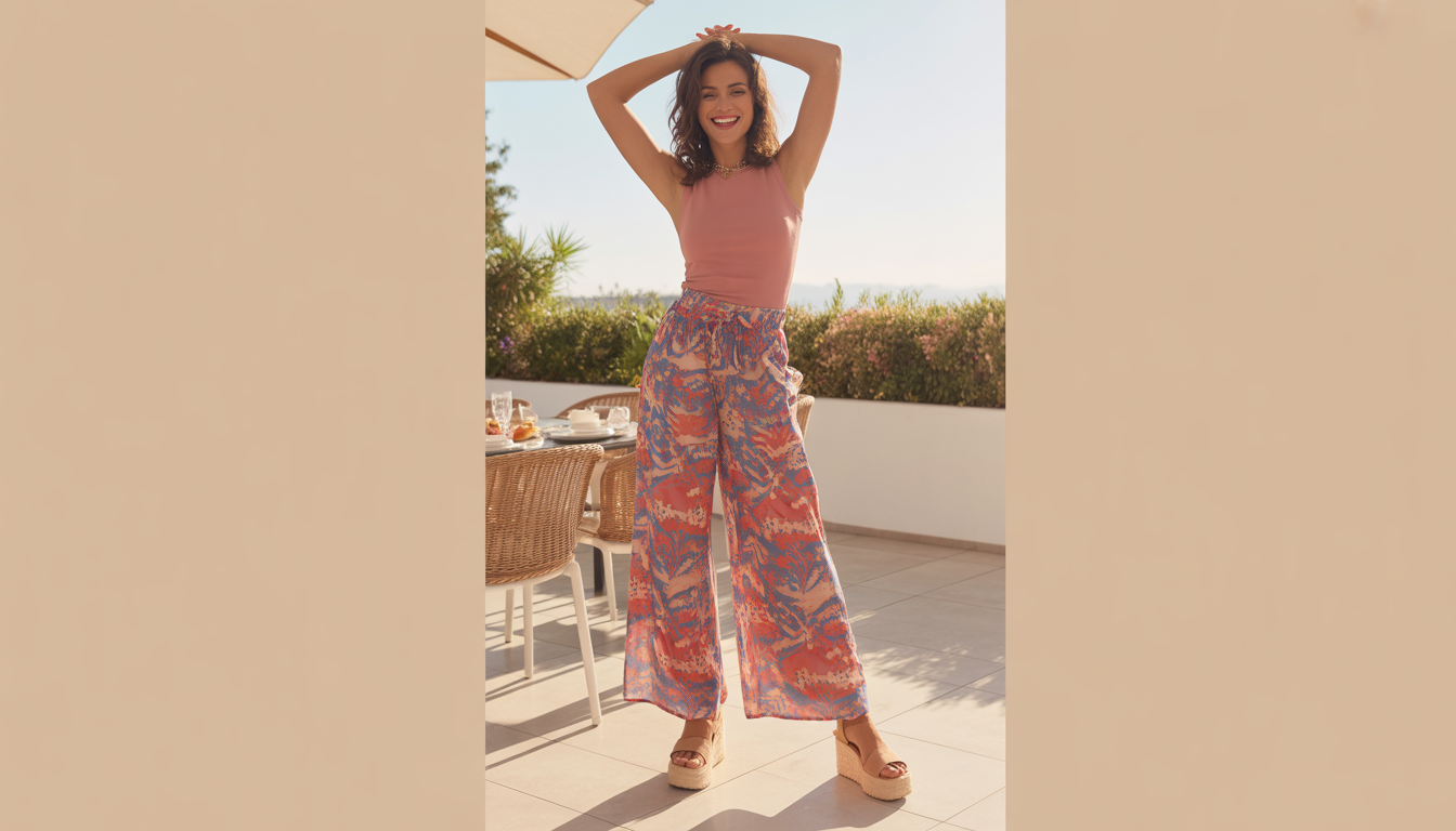 7. Le pantalon palazzo imprimé