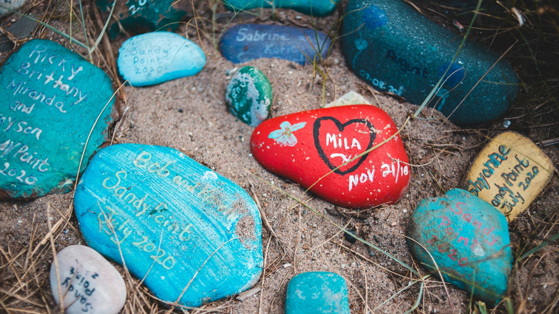 12. Des rochers peints à la main comme marque-places