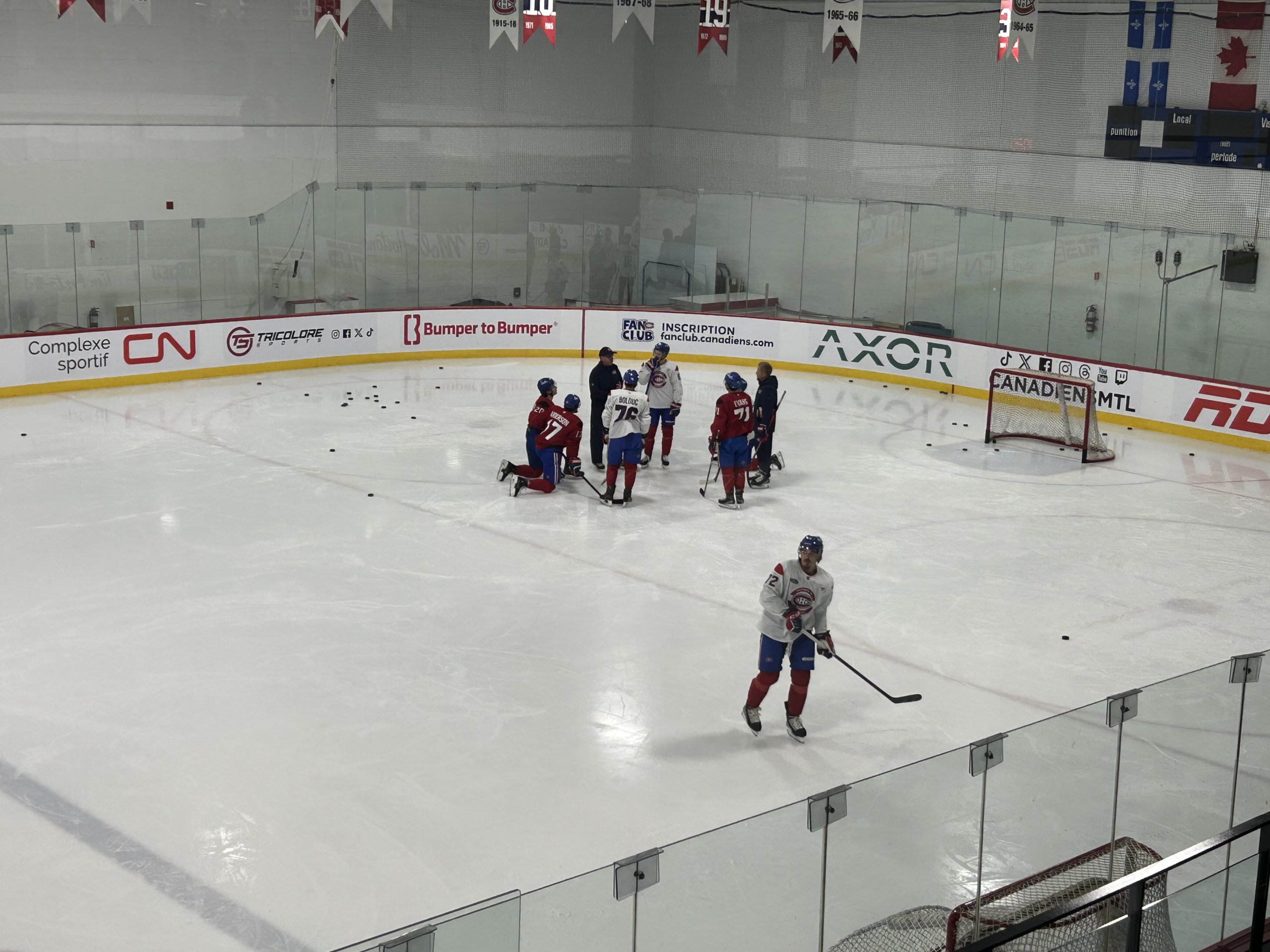 Zachary Bolduc has a regular jersey at practice