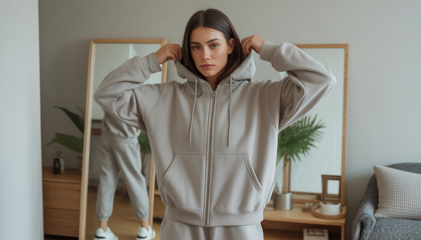 11. Le hoodie zippé minimaliste
