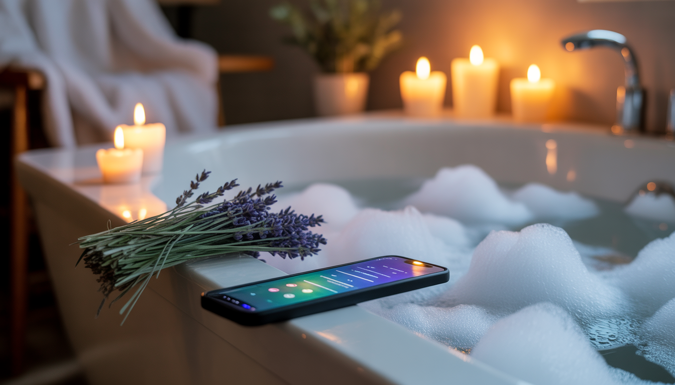 2. Bain moussant et playlist relax