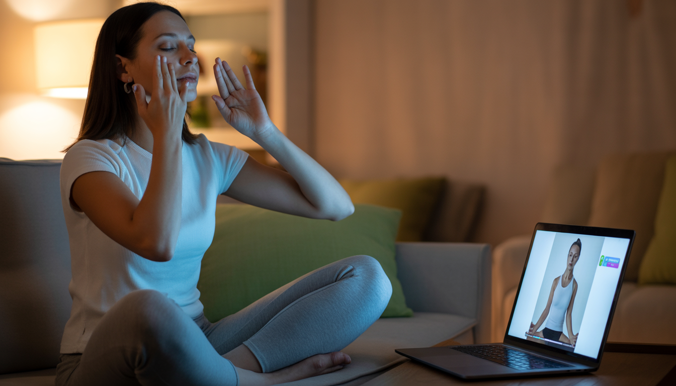 4. Yoga du visage devant la télé