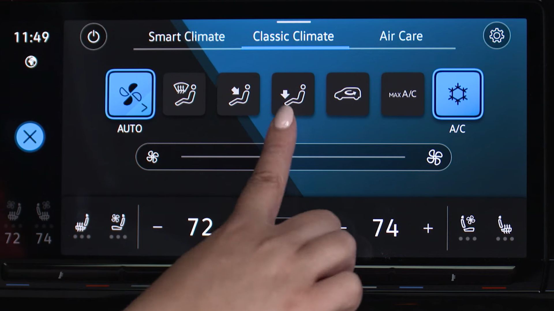 Touchscreen-Only Climate Controls