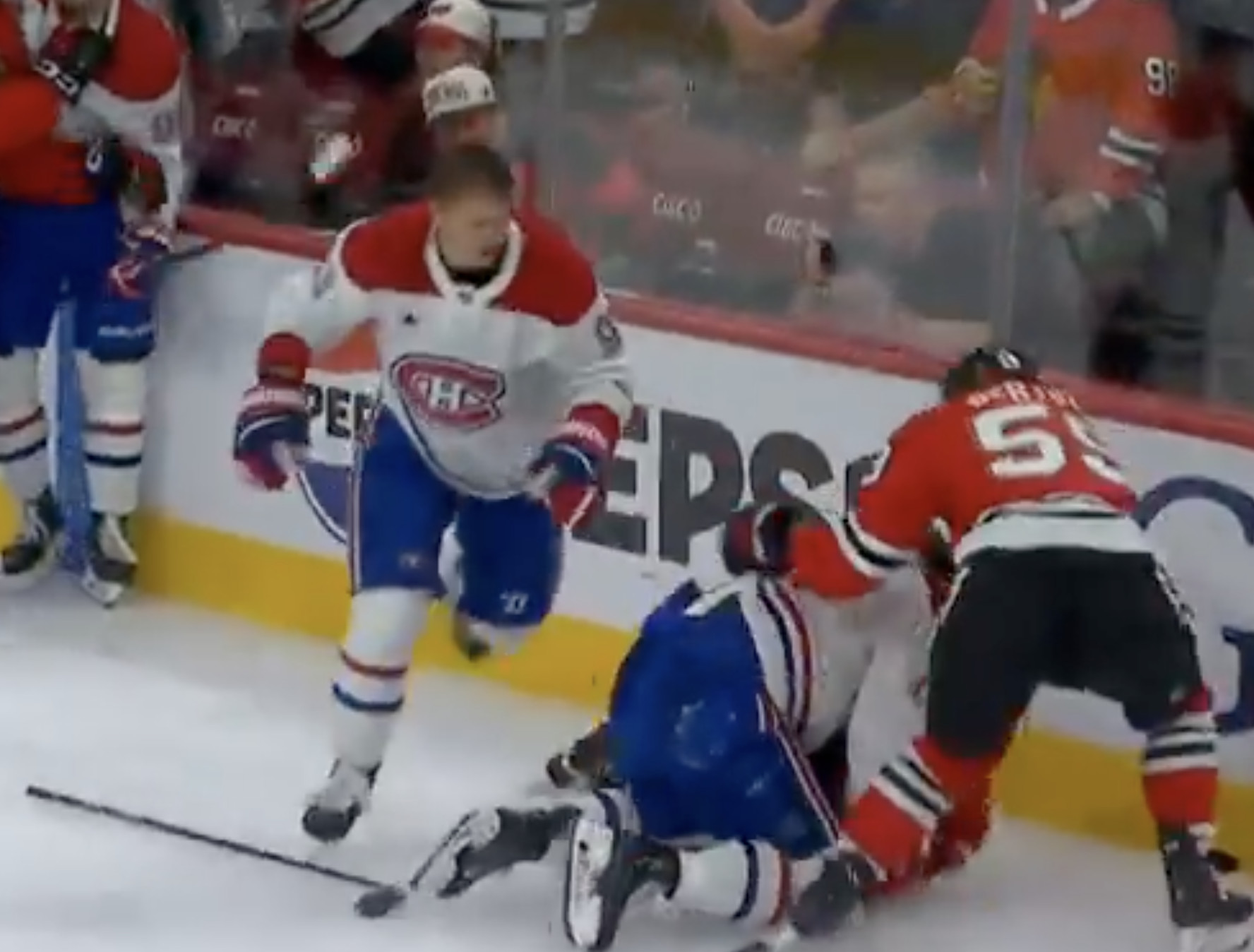 Ivan Demidov and Kaiden Guhle throw down the gloves on the same sequence