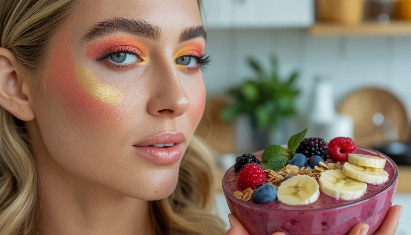 3. Maquillage glowy et smoothie bowl