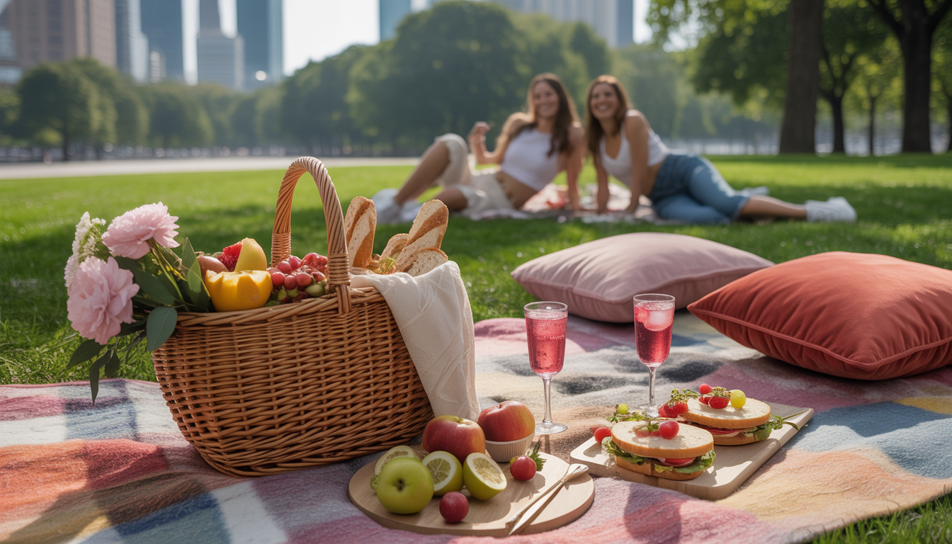 8. Panier en osier et pique-nique chic