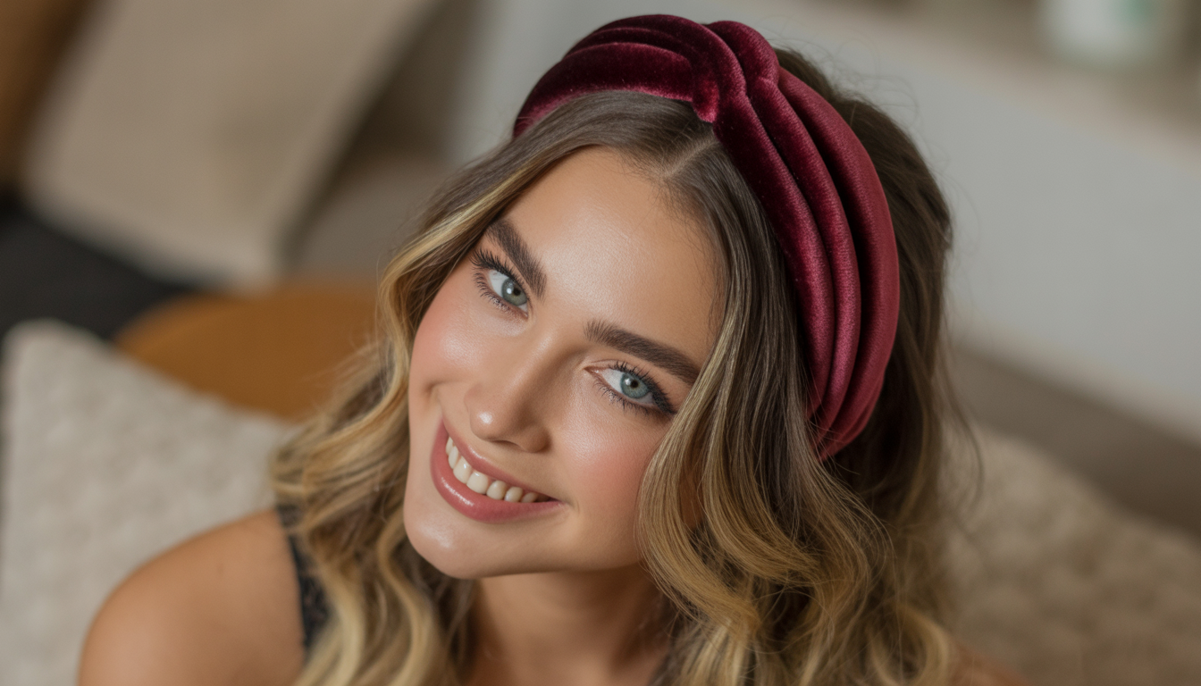 5. Bandeau en velours pour un look cute