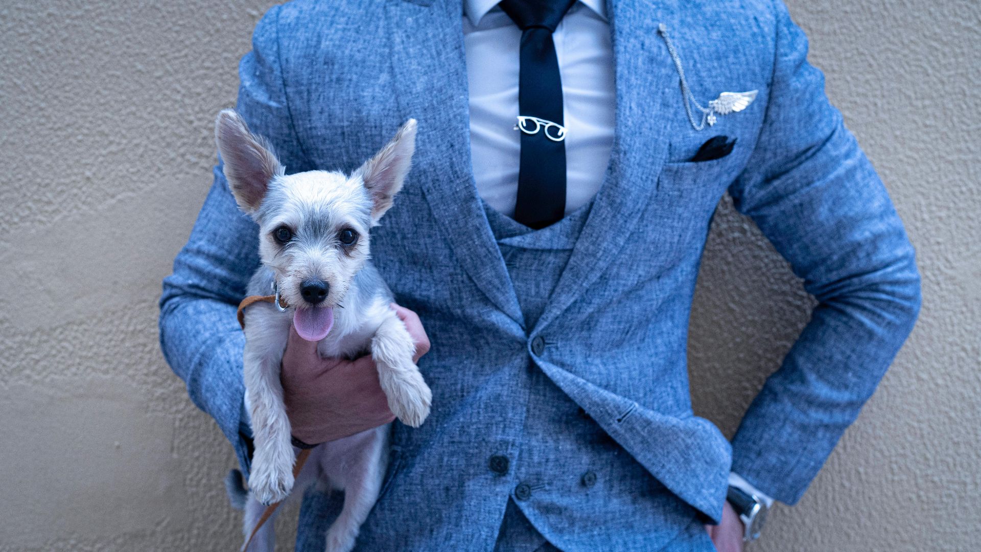 8. Costume bleu nuit à double boutonnage