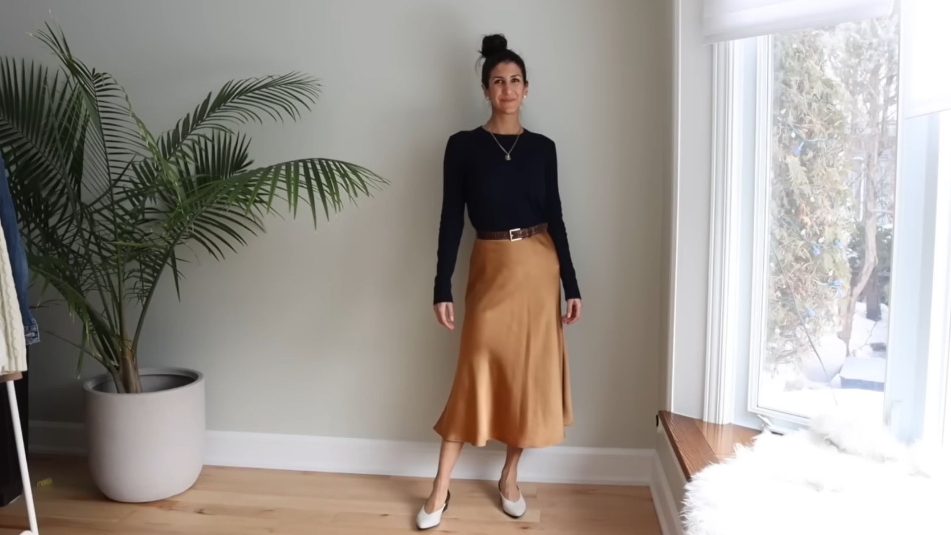 15. Pull doux et jupe flottante