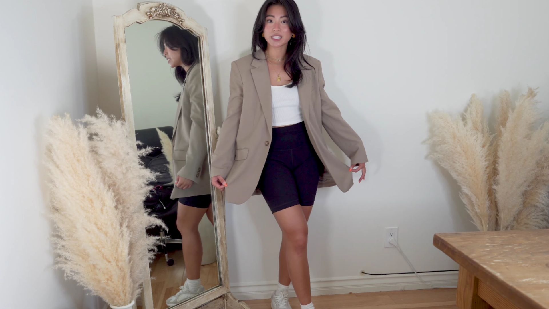 7. Blazer oversize avec short motard