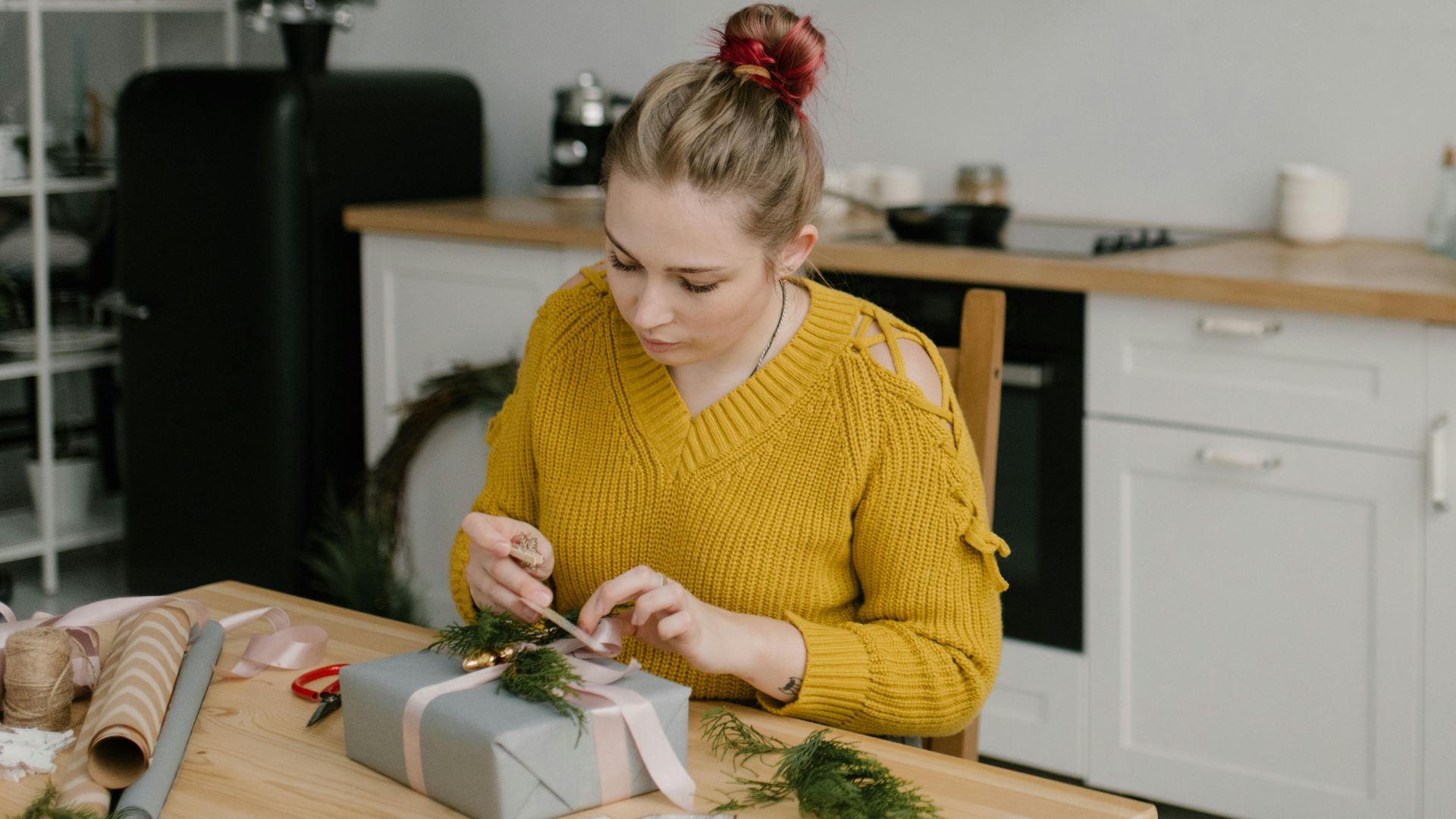 13. Papier cadeau en flanelle à carreaux