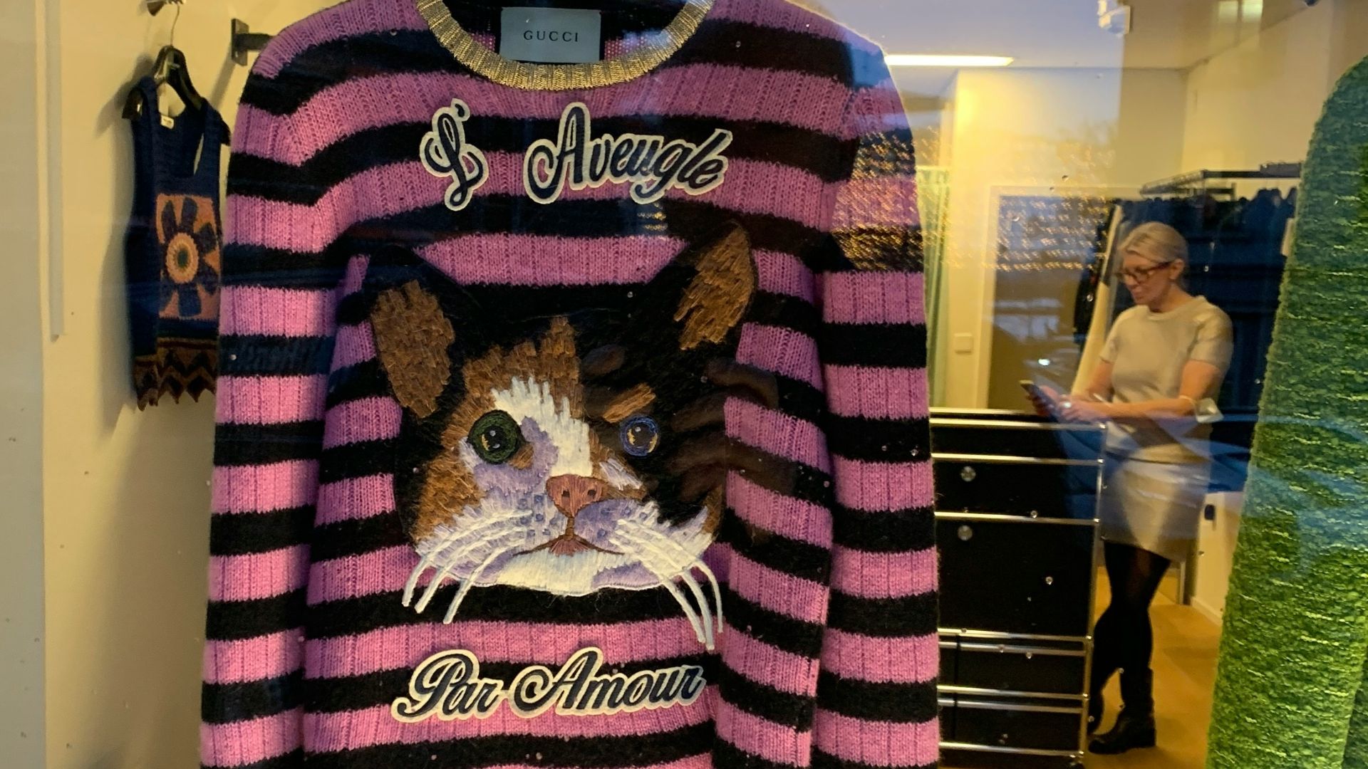 11. Cat Print Sweater