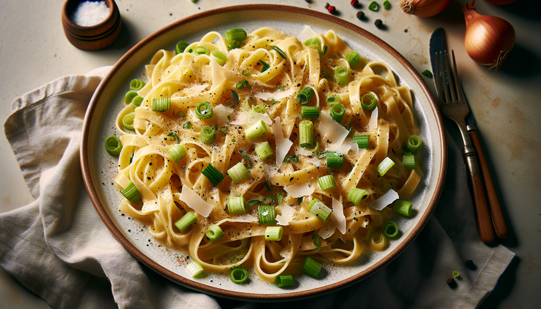 Fettuccini mit Lauch